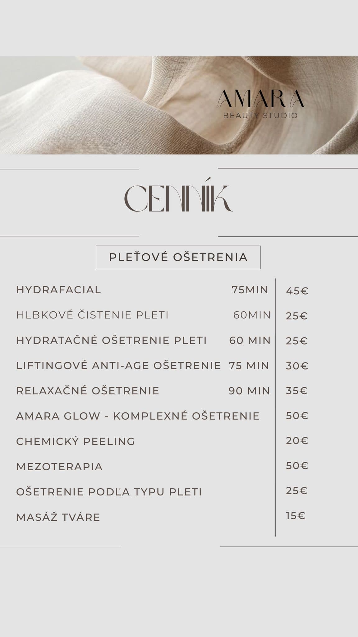 Pleťové ošetrenie